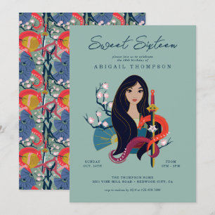 Invitation Princesse Mulan Sweet 16 anniversaire