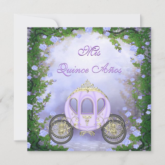 Invitation Princesse pourpre Carrie enchantée Quinceanera (Devant)
