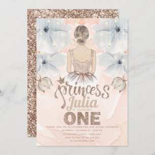 Invitation Princesse Premier anniversaire parties scintillant