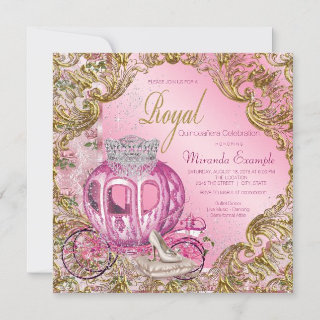 Invitation Princesse Quinceañera (Devant)