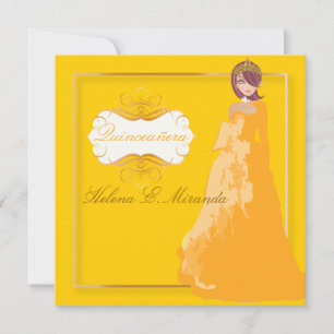 Invitation Princesse Quinceañera/Quince años/faux or