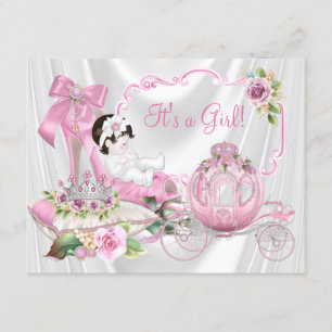 Invitation Princesse rose baby shower de chaussure