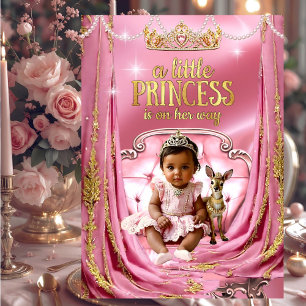 Invitation Princesse rose Baby shower ethnique Cerf de bébé