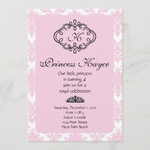 Invitation Princesse rose Damask