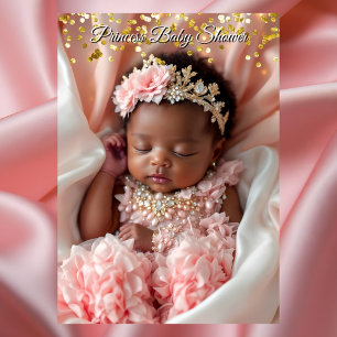 Invitation Princesse Rose Or Bébé Fille Shower Ethnique