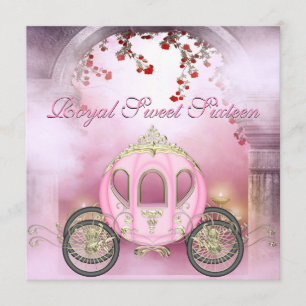 Invitation Princesse rose Portage Enchantée Sweet 16