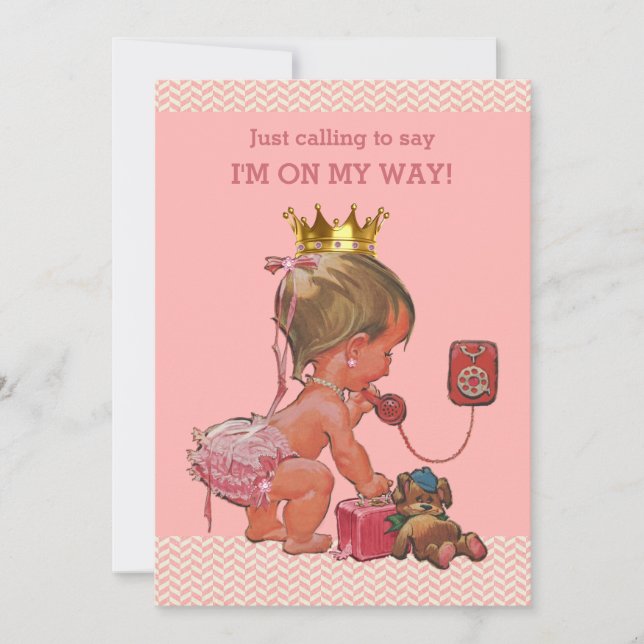 Invitation Princesse sur le Baby shower de téléphone Chevrons (Devant)
