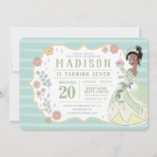 Invitation Princesse Tiana   Aquarelle florale Anniversaire
