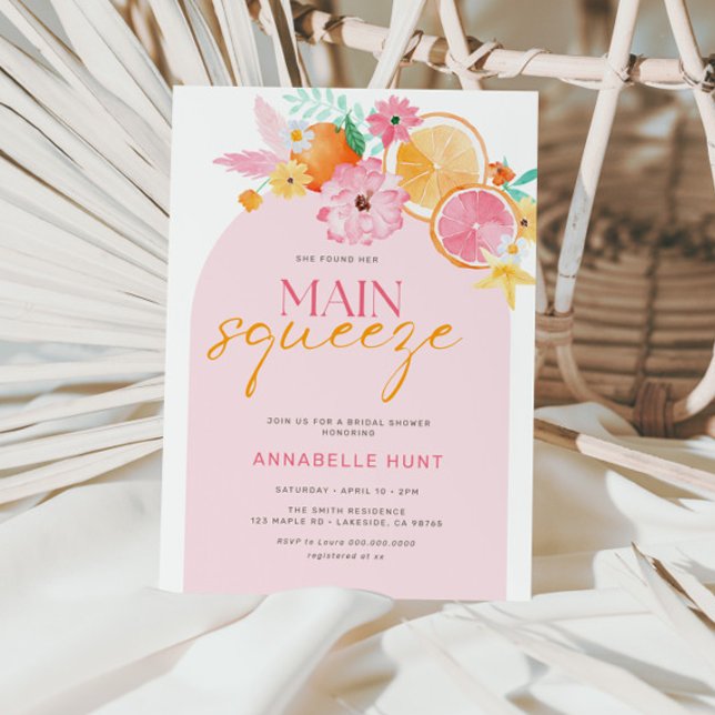 Invitation principale de la douche nuptiale Squeez (Créateur téléchargé)