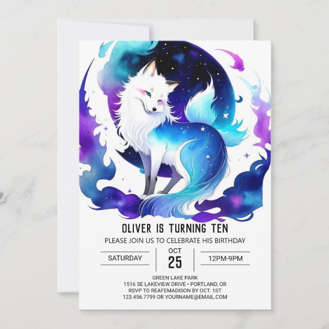 Invitation Printable Renard Boho Anniversaire (Devant)