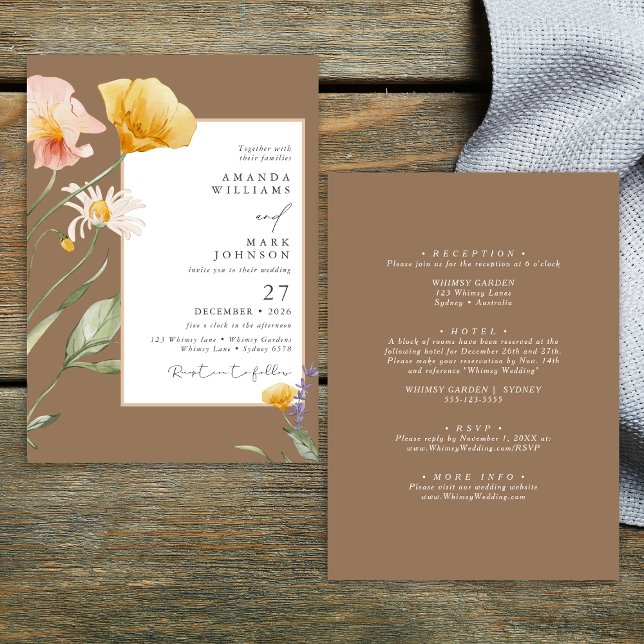 Invitation Printemps Automne Fleur sauvage Mariage botanique (Créateur téléchargé)