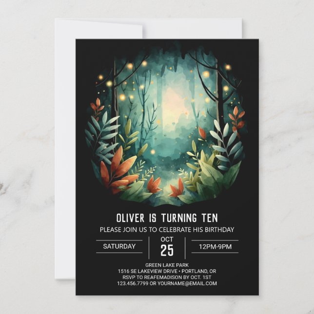 Invitation Printemps des lucioles Pastel Woodland (Devant)