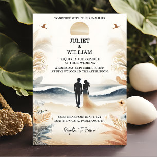 Invitation Printemps été plage destination mariage