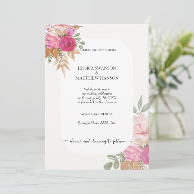 Invitation Printemps exotique Été Floral Boho Garden (Debout devant)