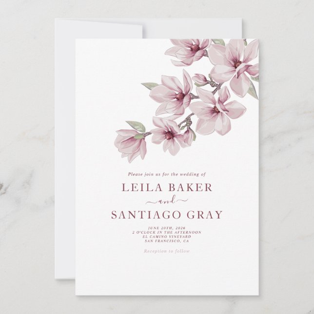 Invitation Printemps Fleur De Cerisier Le Mariage De L'Invita (Devant)