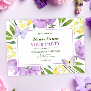Invitation Printemps floral coloré 