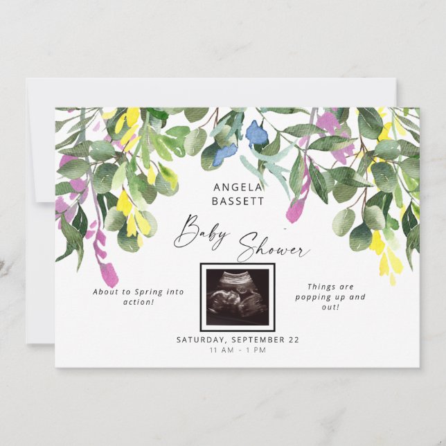 Invitation Printemps sur le point de pop Ultrasound Fleur sau (Devant)