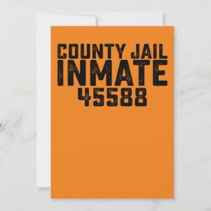 Invitation Prisonnier du comté d'Halloween Orange Costu
