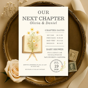 Invitation Prochain chapitre pour les futurs parents - Baby S