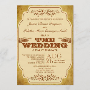 Invitation Production de théâtre Mariage lesbien Vintage