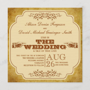 Invitation Production vintage de théâtre de mariage