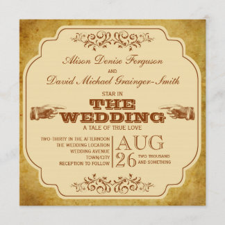 Invitation Production vintage de théâtre de mariage