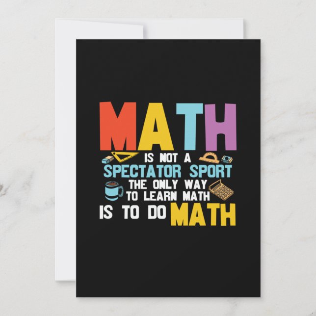 Invitation Prof de maths Les maths ne sont pas un sport de sp (Devant)