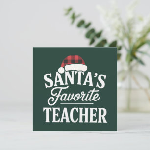Invitation Prof Favori de Noël de Santa enseigne aux étudiant
