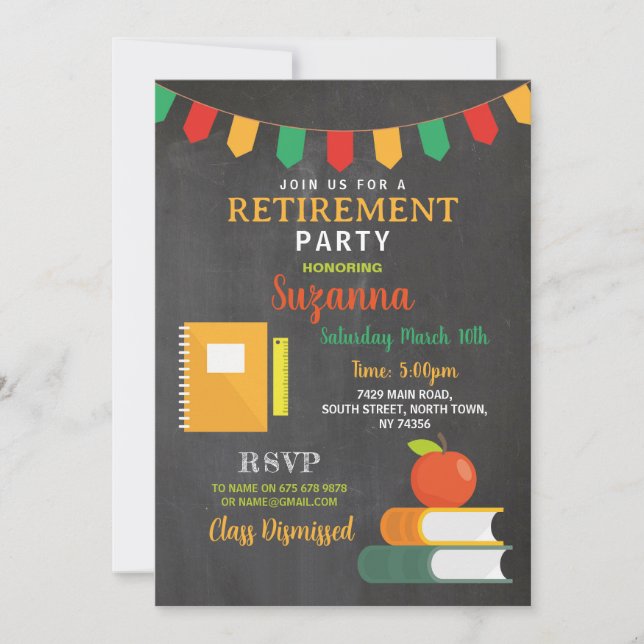Invitation Professeur de la partie de retraite révoquée de cl (Devant)