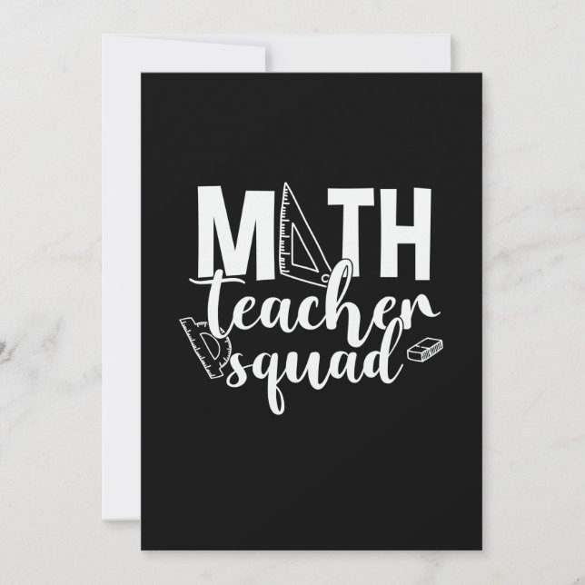 Invitation Professeur de mathématiques Équipe d'enseignants d (Devant)
