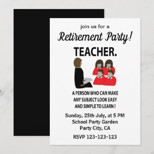 Invitation Professeur Tutor École Parti de retraite Professeu