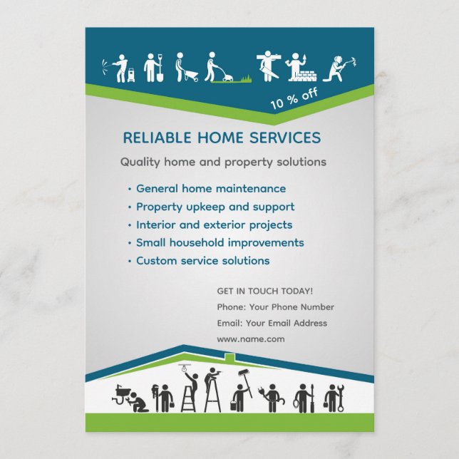 Invitation Professional Home Maintenance Flyer Template (Devant)