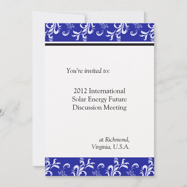 Invitation professionnel, international, réunion d'entreprise (Devant)