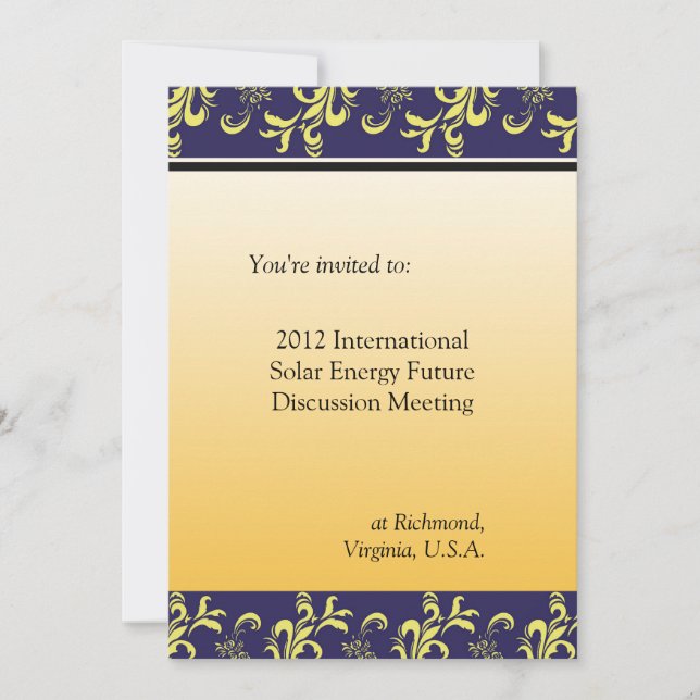 Invitation professionnel, international, réunion d'entreprise (Devant)