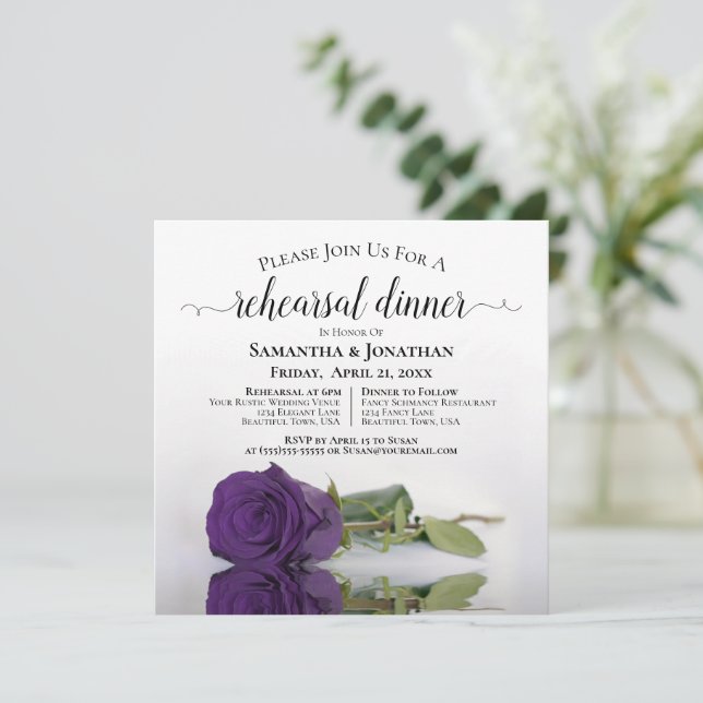 Invitation Profonde Royal Purple Rose Répétition et Dîner Mar (Debout devant)