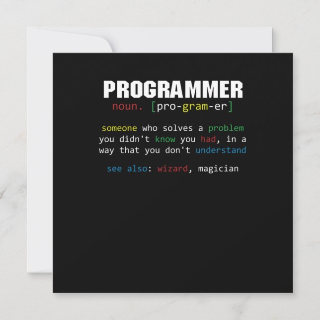 Invitation Programmer Définition Coder Programmation Coding G (Devant)