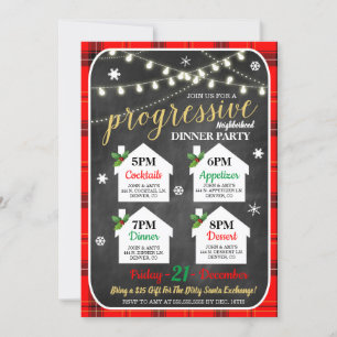 Invitation Progressive Holiday Dinner Party