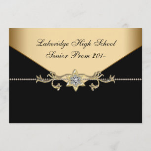 Invitation Prom noir cravate noire Glitz Glamour