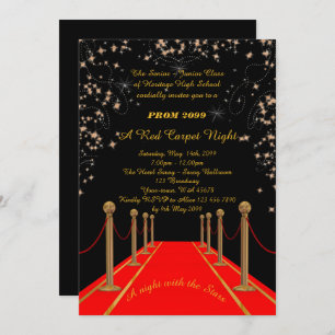 Invitation Prom Senior Junior, style Gatsby, nuit sur tapis r