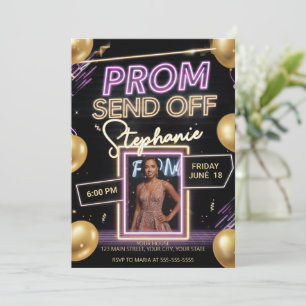 Invitation Prom Vibrant Neon personnalisé Envoyer do-it-yours