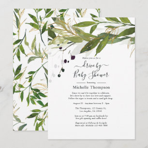 Invitation Promenade de verdure à l'aquarelle pour mariage ou