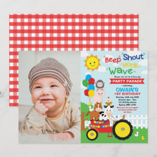 Invitation Promenez-vous dans la parade d'anniversaire Animau