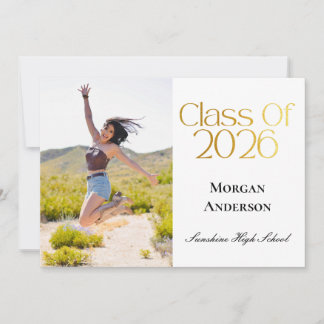 Invitation Promotion 2026 Photo Annonce Noir et Or