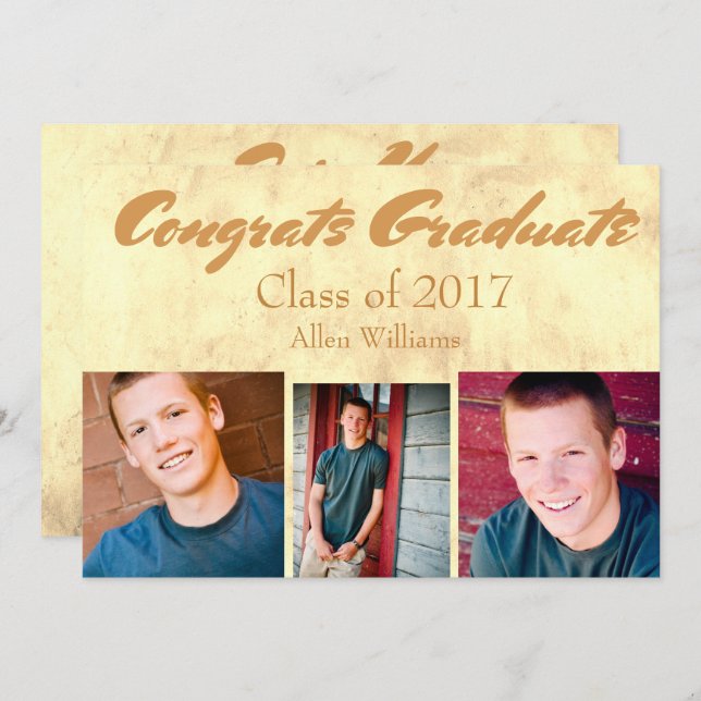 Invitation Promotion 20XX Diplômé d'or (Devant / Derrière)