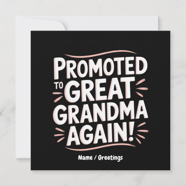 Invitation Promu à grand grand-mère de nouveau amusant cadeau (Devant)