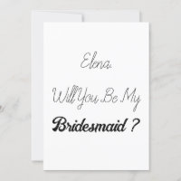 Proposition Bridesmaid Élégant Cool simple Mariage