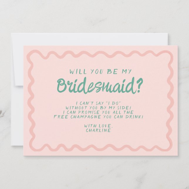 Invitation Proposition d'aide d'État rétro rose et verte (Devant)