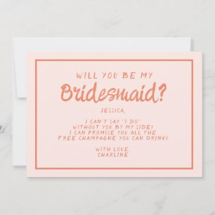 Invitation Proposition d'aide-ménagère en rose et rouge rétro