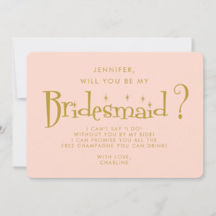 Invitation Proposition d'aide-ménagère Retro Pink & Gold