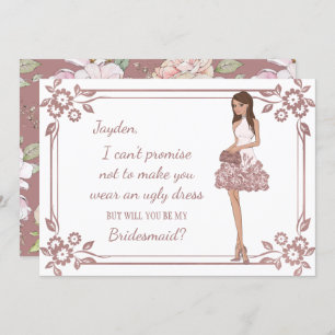 Invitation Proposition de femme d'honneur Glam personnalisée